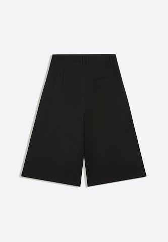 Wide Leg Pantalon à pince Bershka en noir