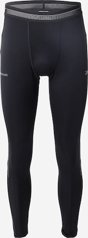 Reebok Skinny Urheiluhousut 'SPEED' värissä musta: etupuoli