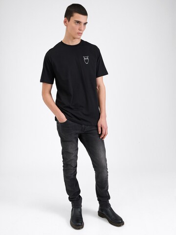 KnowledgeCotton Apparel T-Shirt in Schwarz