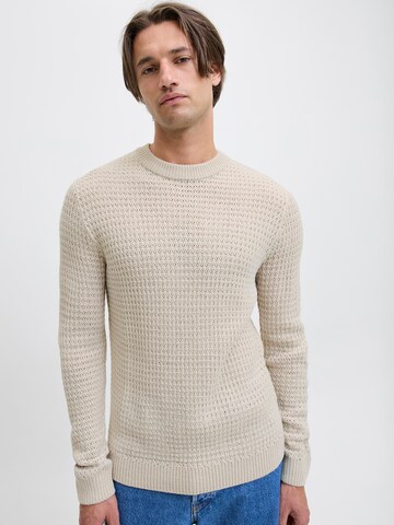 Pull-over 'JREBFRAME' JJ Rebel en beige