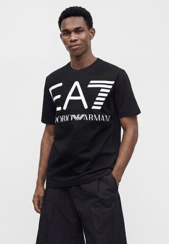 EA7 Emporio Armani Funkcionalna majica | črna barva: sprednja stran