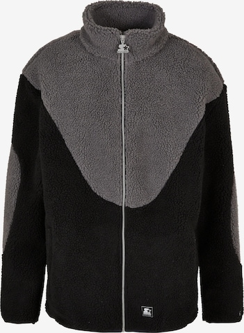 Starter Fleece jas in Zwart: voorkant