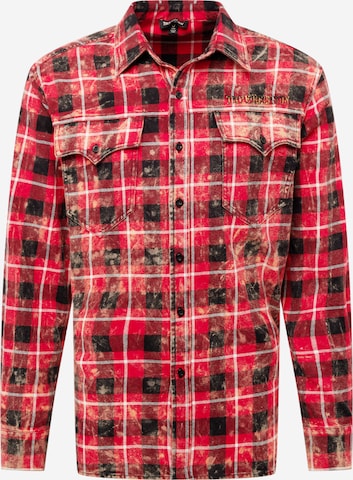 True Religion Button Up Shirt in Red: front