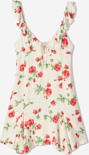 Bershka Ljetna haljina u zelena / tamno zelena / crvena / bijela, Pregled proizvoda