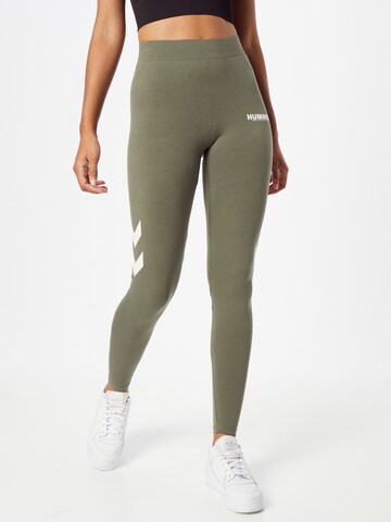 Hummel Skinny Leggings in Grün: Vorderseite