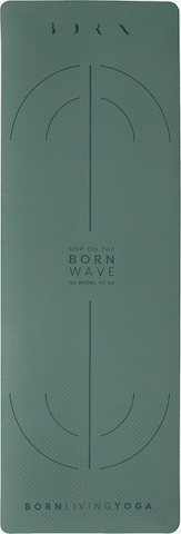 Born Living Yoga Mat ' Wave ' in Green: front
