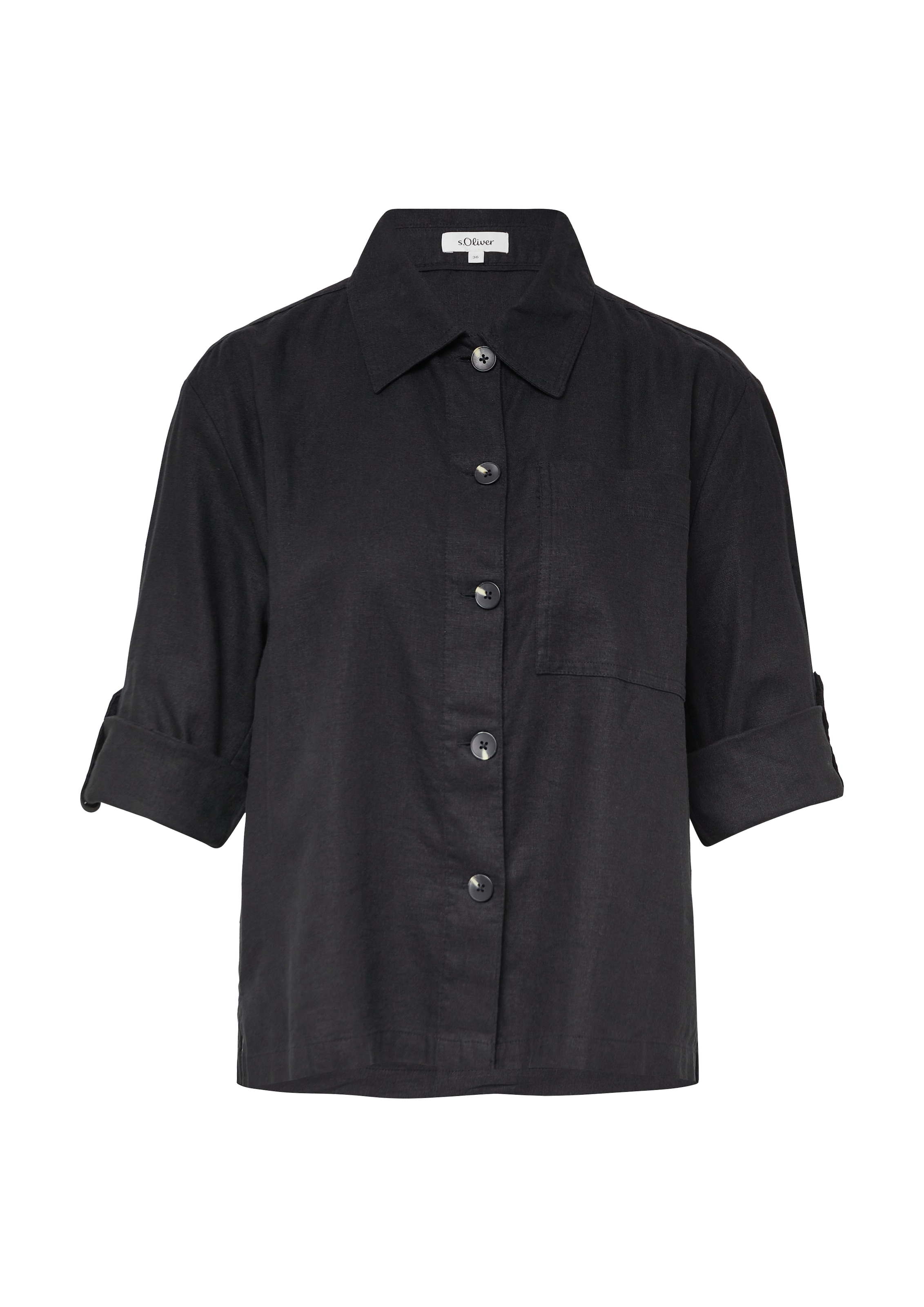 s.Oliver Blouse in Zwart: voorkant