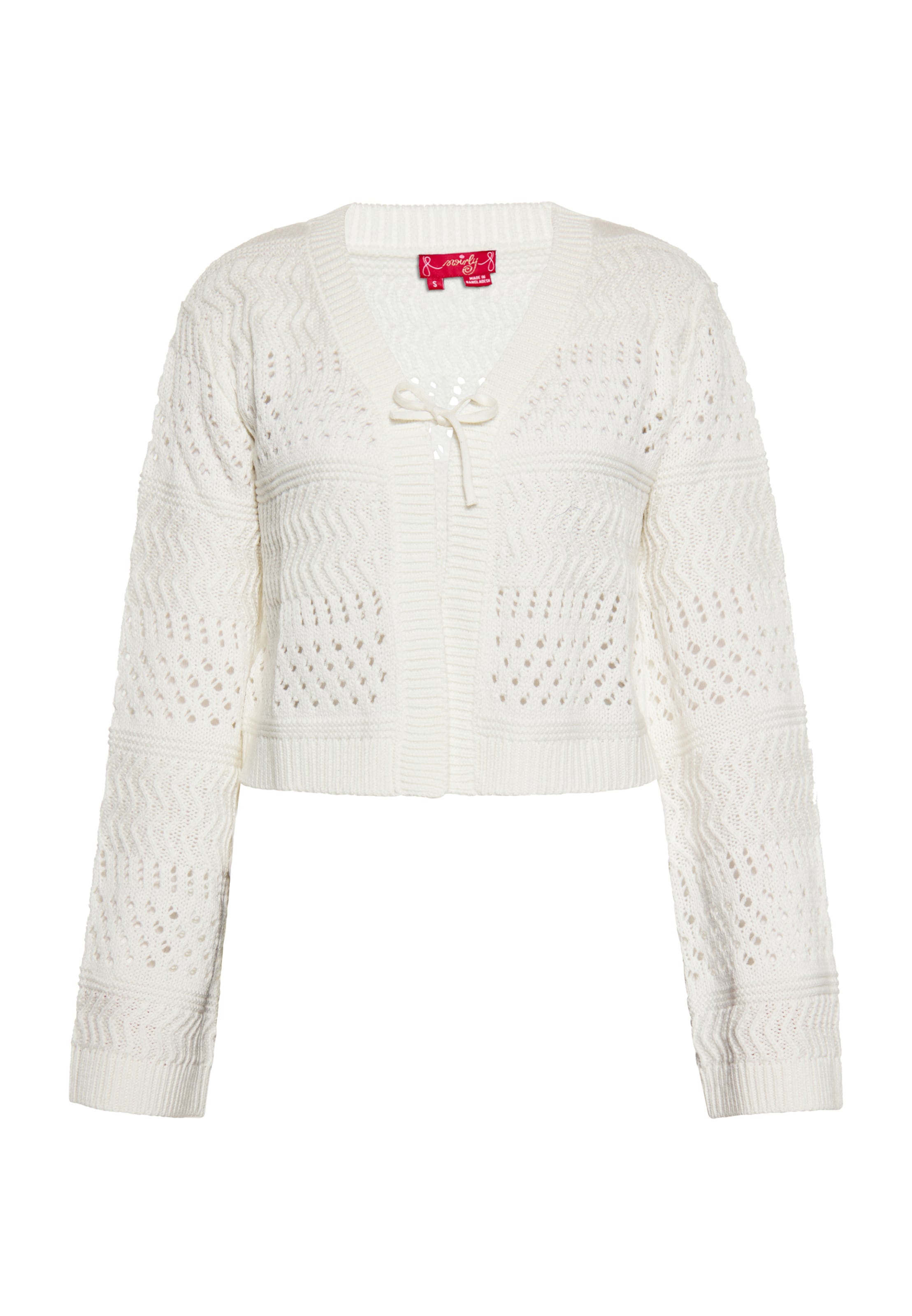 swirly Cardigan i hvid: forside