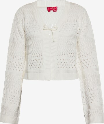 swirly Knit cardigan in White: front