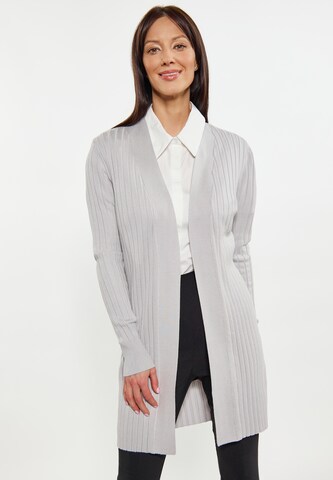 usha BLACK LABEL Knit Cardigan in Grey: front