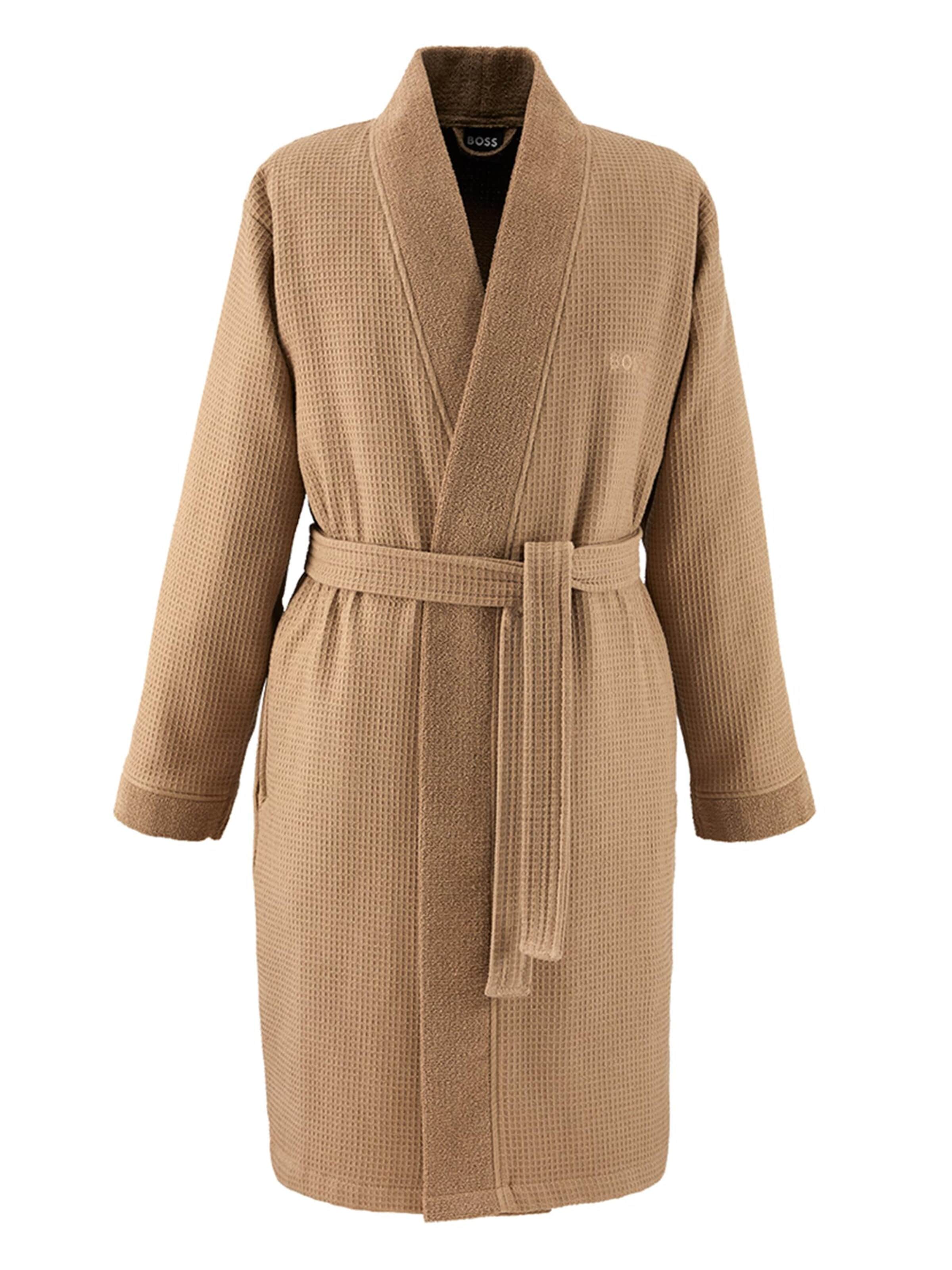 BOSS Home Long Bathrobe 'ONSEN' in Beige: front