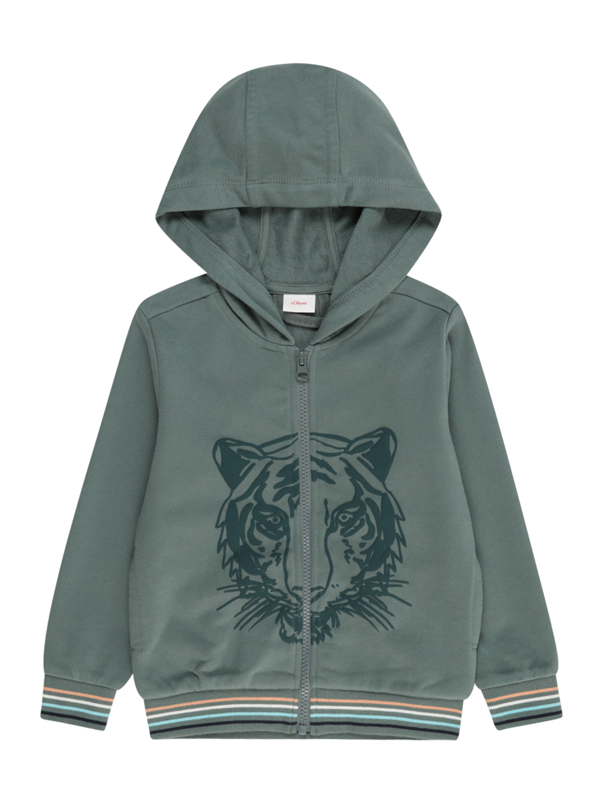 s.Oliver Zip-Up Hoodie in Green: front