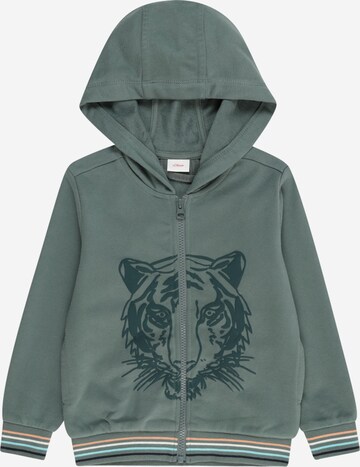 s.Oliver - Sudadera con cremallera en verde: frente