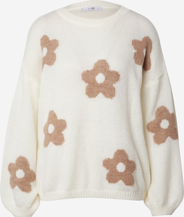 Hailys Sweater 'Fl44ower' in White: front