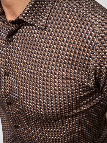 DESOTO Slim Fit Hemd in Braun