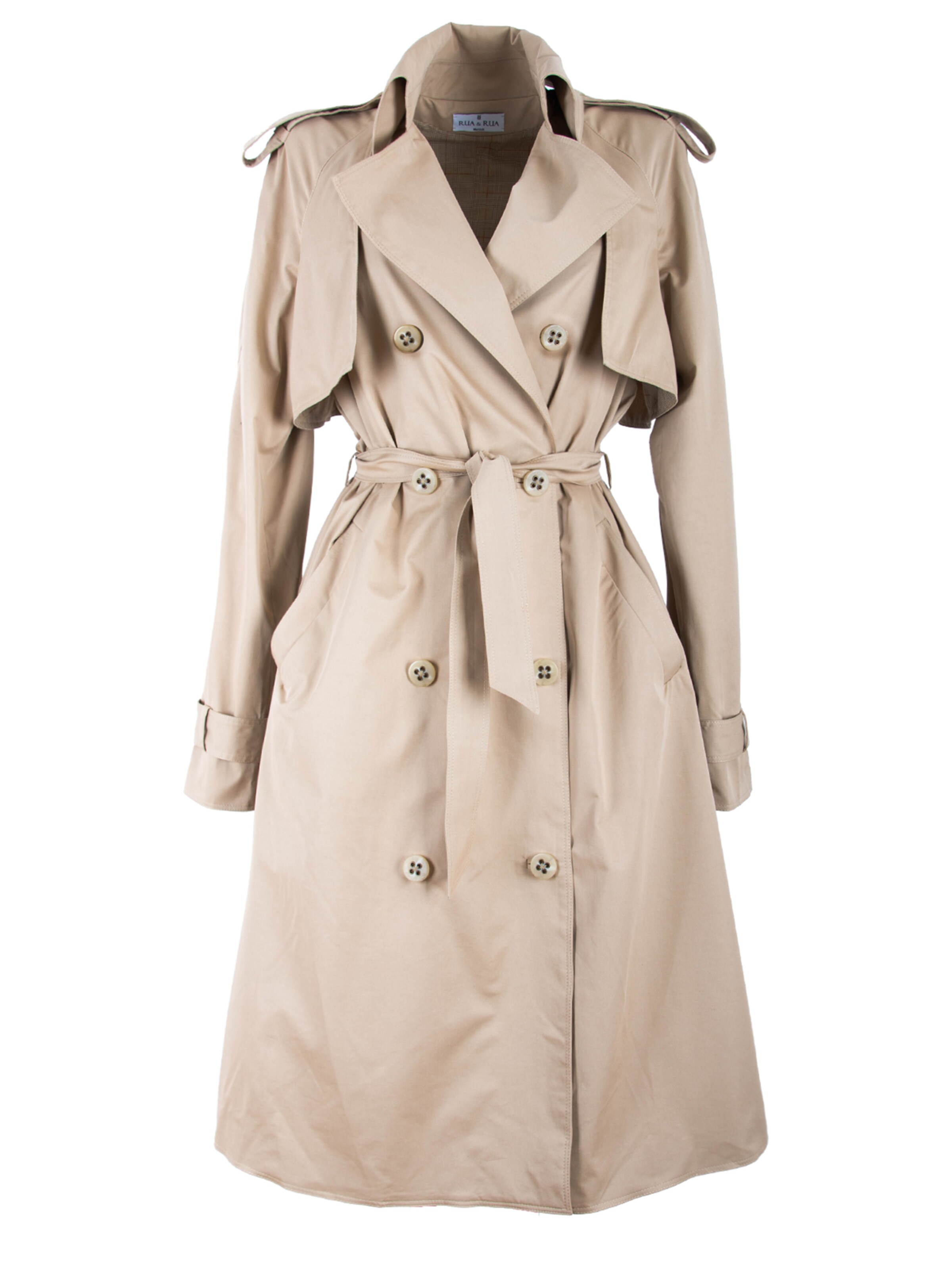 Rua & Rua Between-Seasons Coat in Beige: front