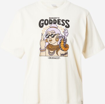 Iriedaily Shirt 'No Goddess' in Wit: voorkant