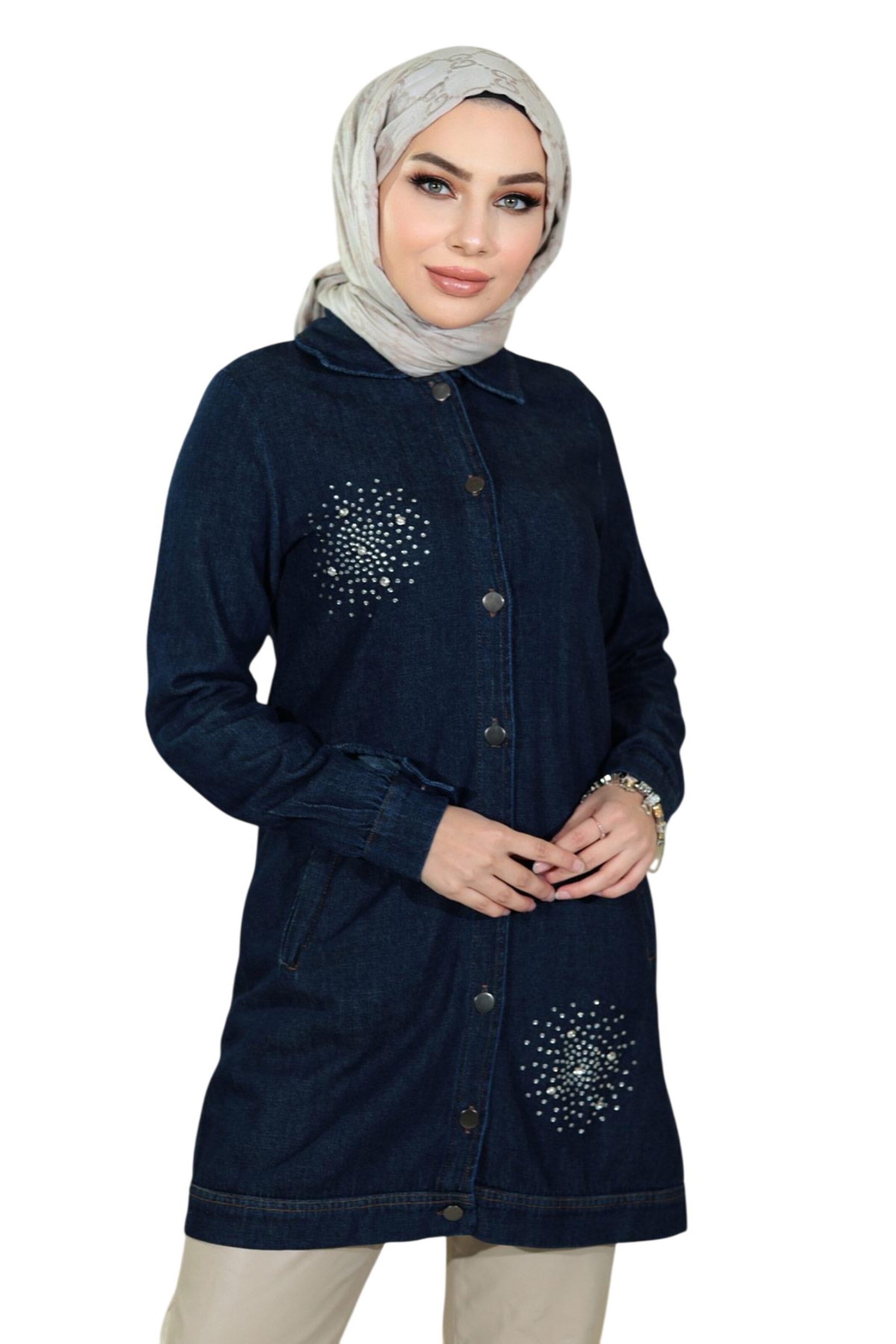 MODAMIHRAM Blouse in Blauw: voorkant