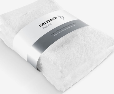 Herzbach home Gästehandtücher Pura im 3er Set, feingemusterte Bordüre, Flächengewicht 550 gsm in 30x50 cm in weiß, Produktansicht