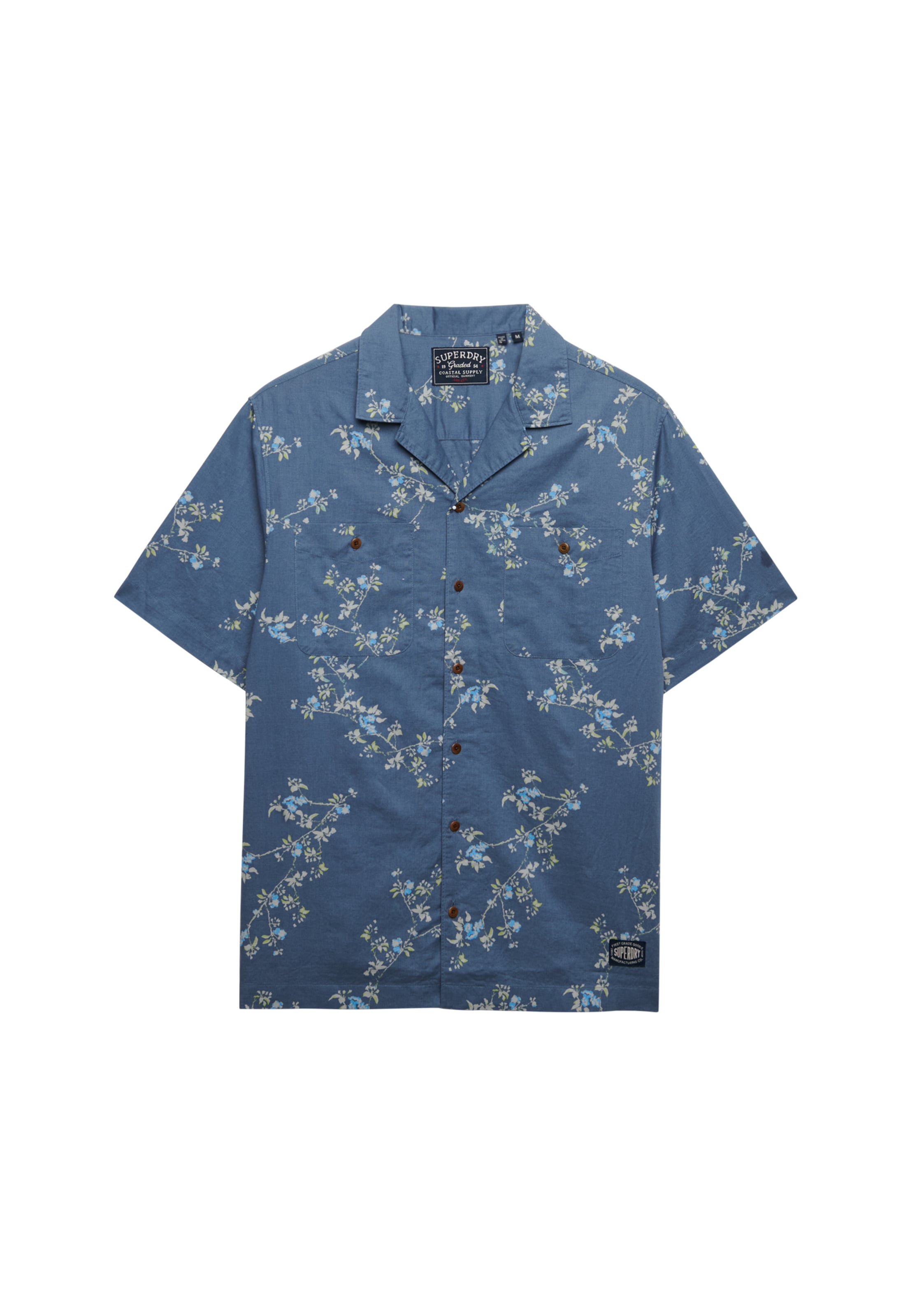 Superdry & Co Comfort fit Overhemd in Blauw: voorkant