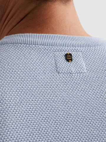 PME Legend - Jersey 'Pullover in cotton/modal with ribbed collar' en azul