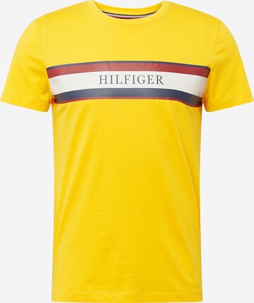 TOMMY HILFIGER Тениска в жълто: отпред