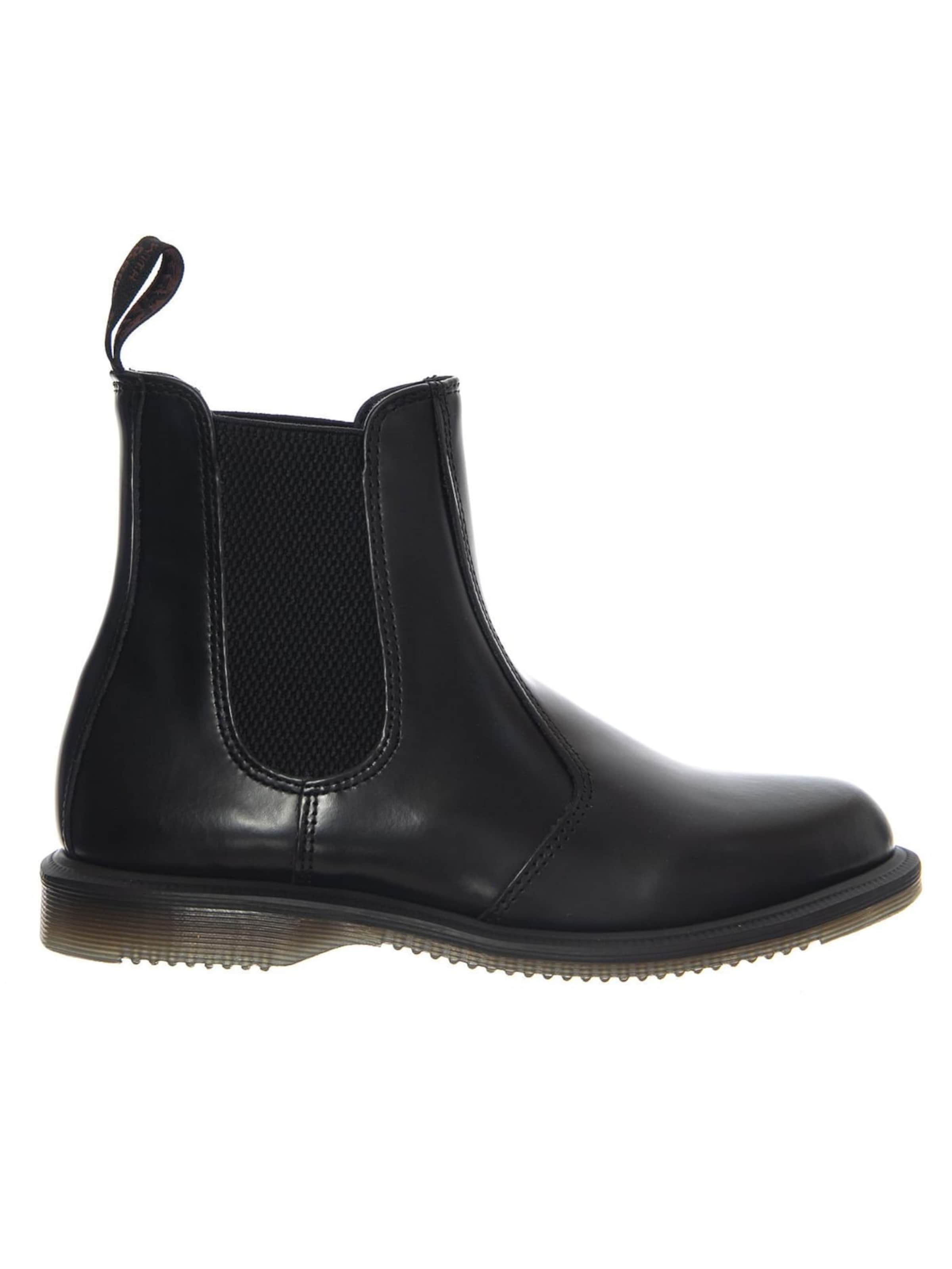 Dr. Martens Boots 'Flora Black Polished Smooth' in Black: front