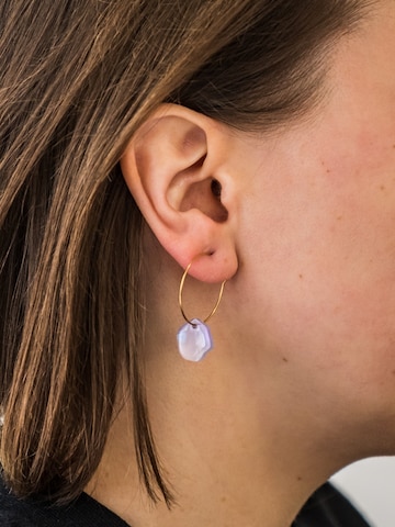 Fräulein Wunder - Brincos 'Acetat Creolen Alice' em roxo