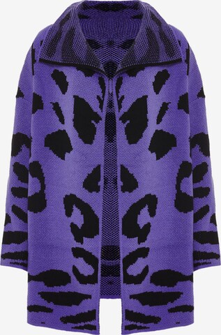 ebeeza Knit Cardigan in Purple: front