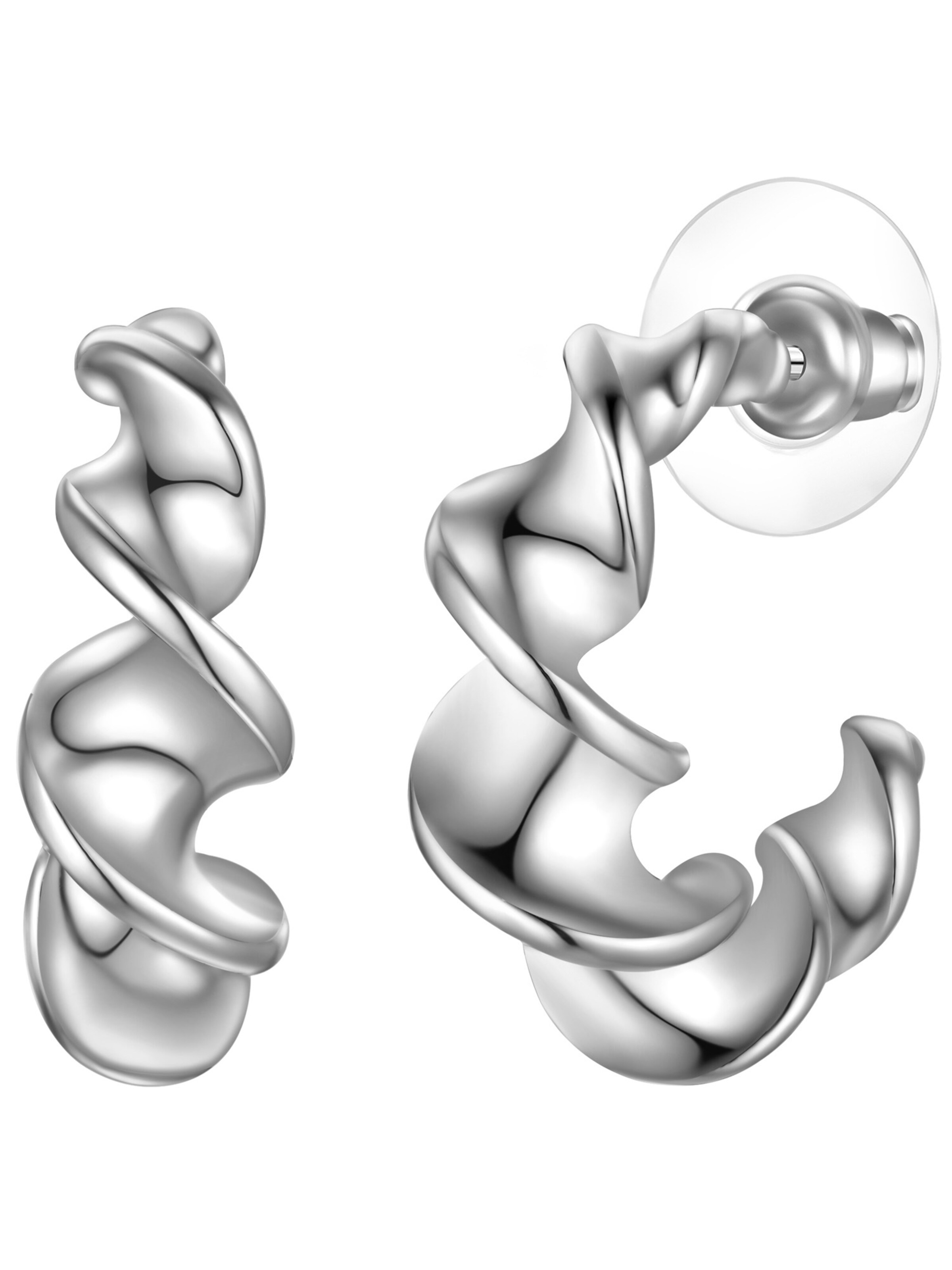 Boucles d'oreilles Yokoamii en argent : devant