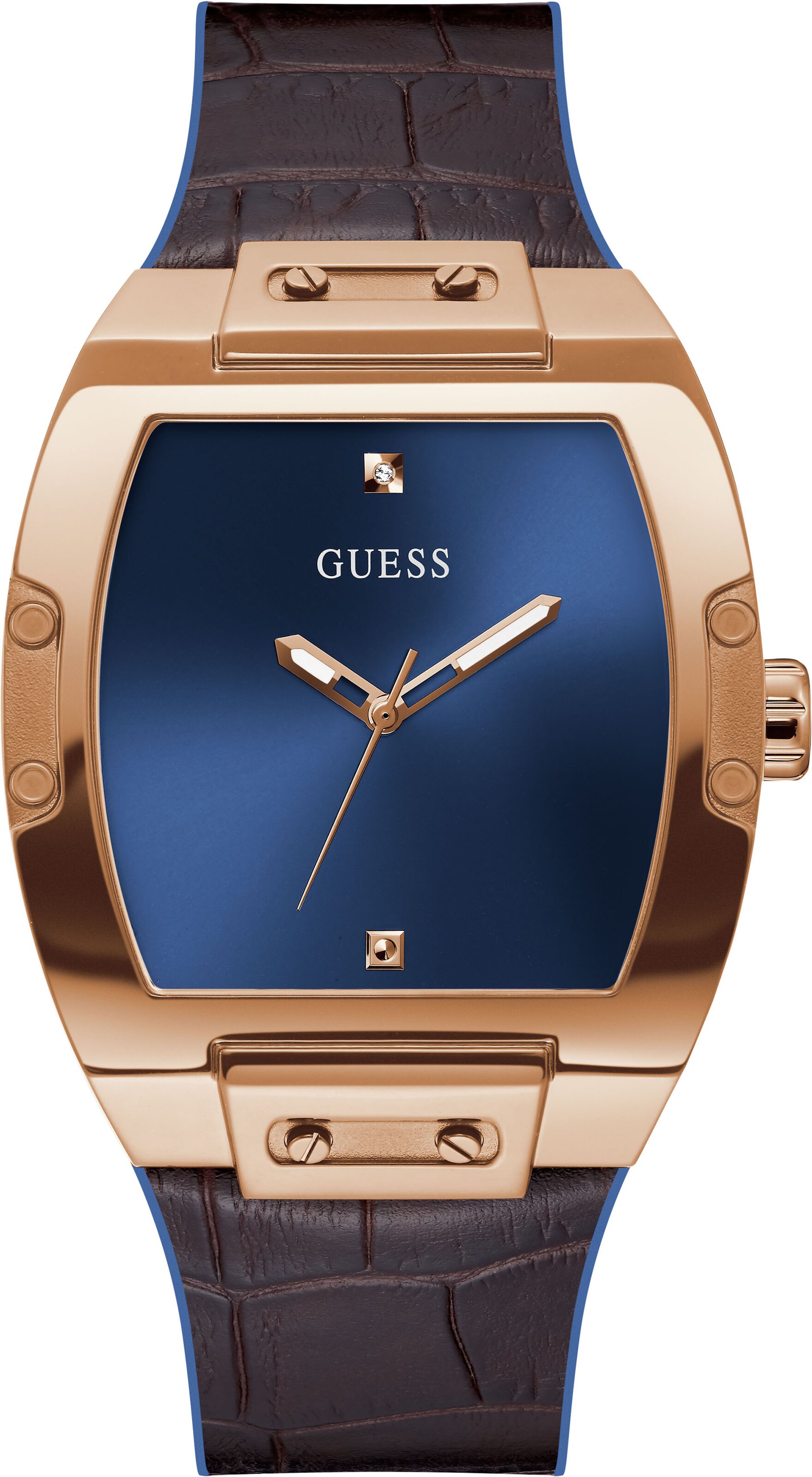 Orologio analogico GUESS di colore blu scuro / marrone scuro / oro, Visualizzazione prodotti