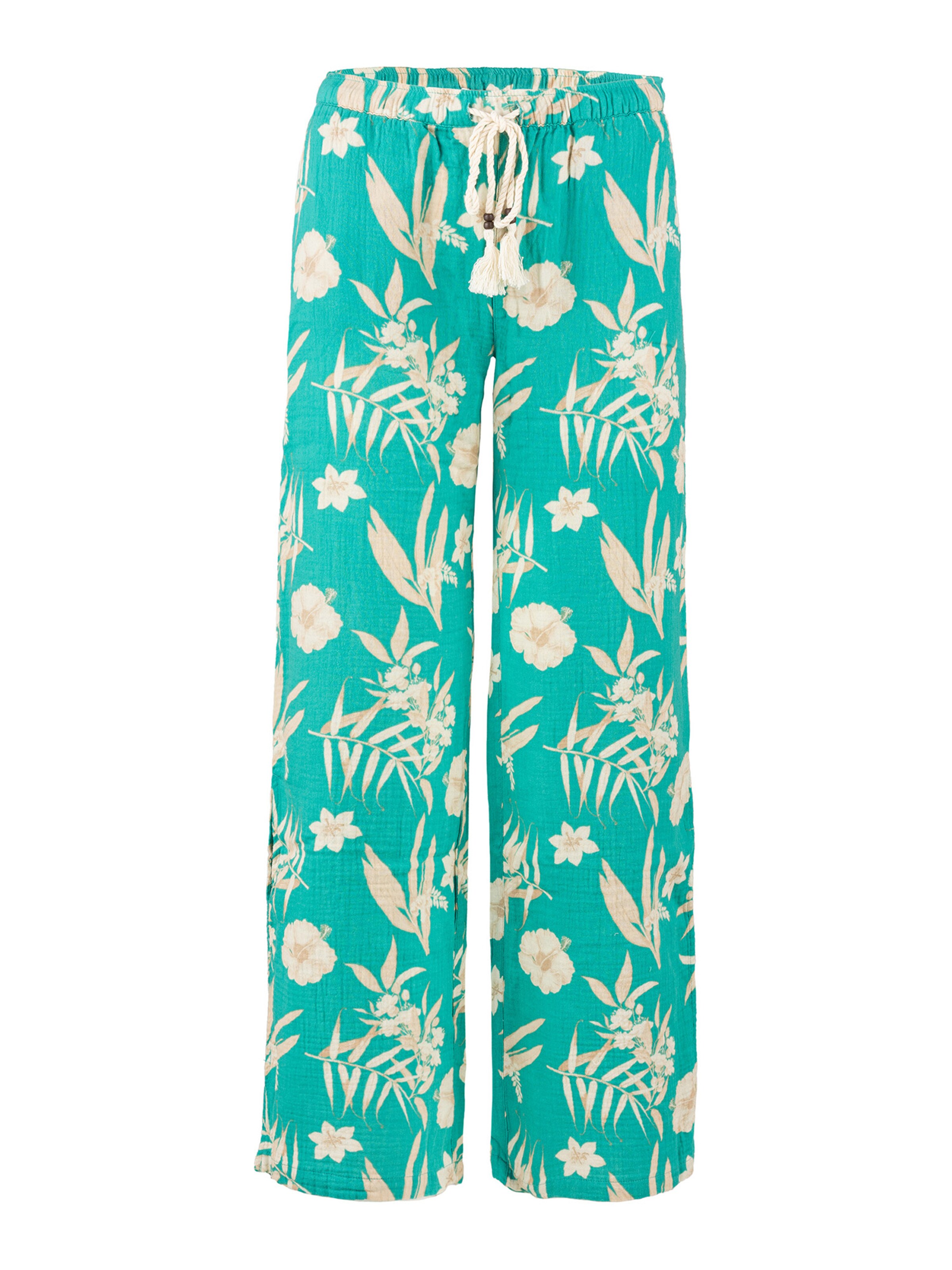 Pantalon de pyjama 'Tahitian Tropics' PJ Salvage en vert : devant