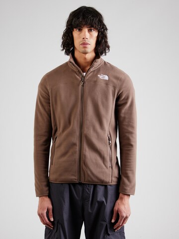 THE NORTH FACE Athletic fleece jacket '100 GLACIER' in Brown: front