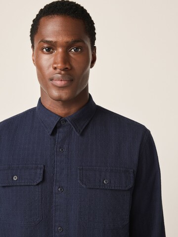 Next Regular fit Button Up Shirt in Blue