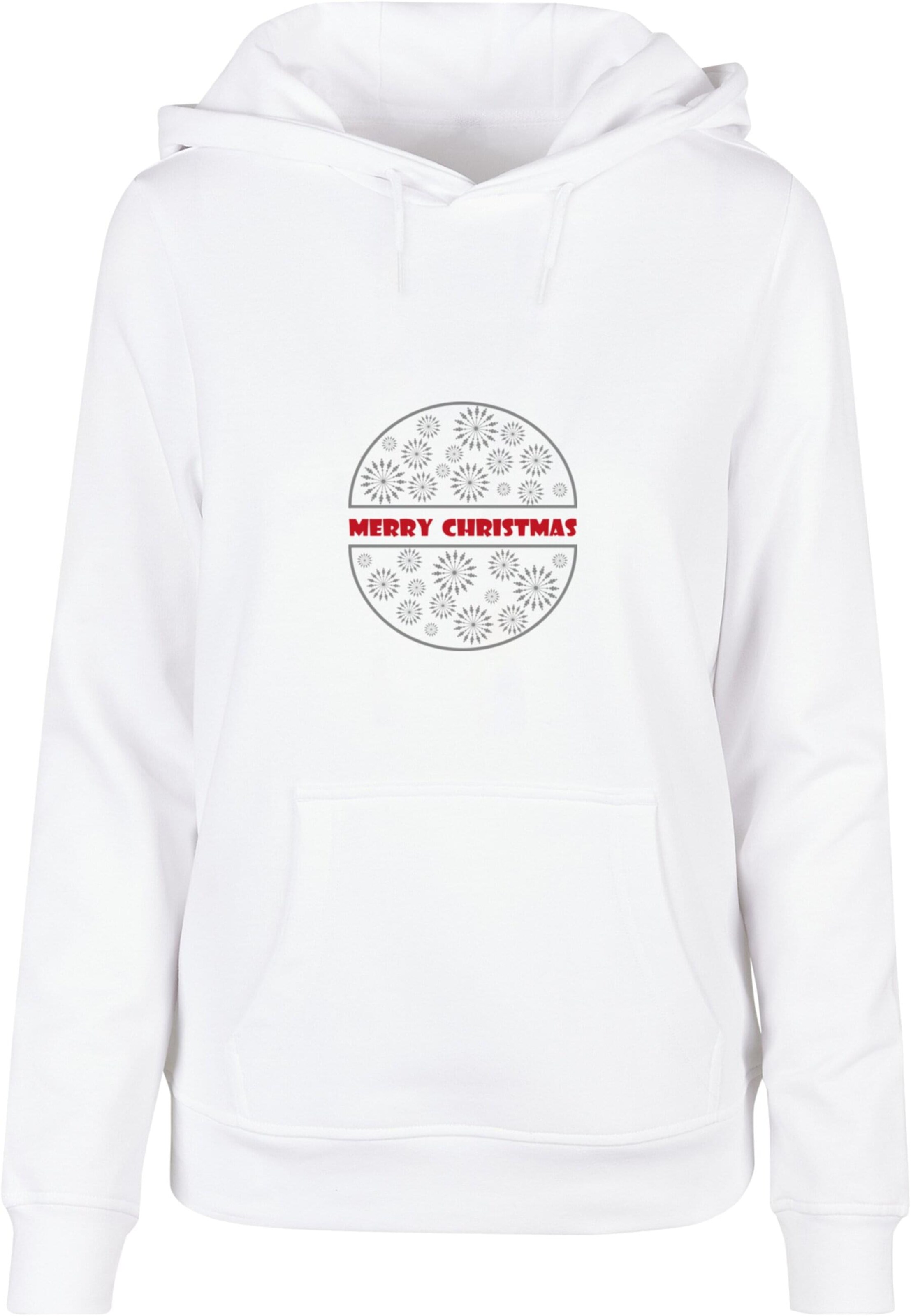 Merchcode Sweatshirt 'Merry Christmas' in Weiß: Vorderseite