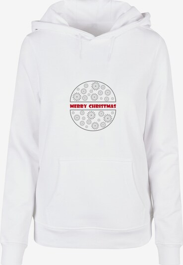 Merchcode Sweatshirt 'Merry Christmas' in grau / kirschrot / weiß, Produktansicht