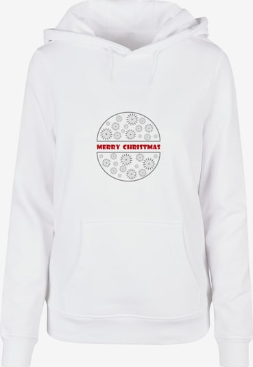 Merchcode Sweatshirt 'Merry Christmas' in grau / kirschrot / weiß, Produktansicht