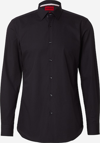 HUGOSlim Fit Košulja 'Koey' - crna boja: prednji dio