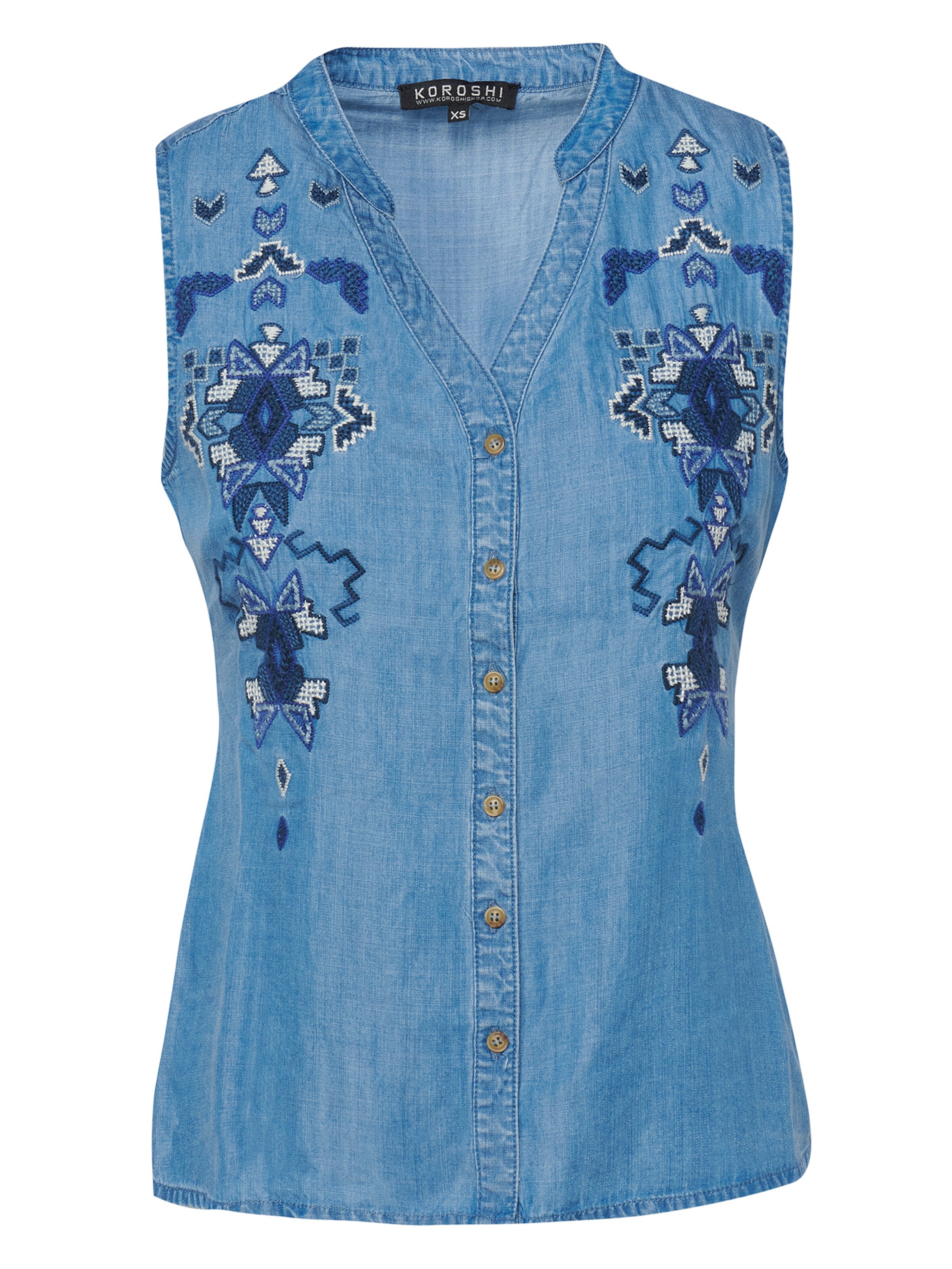 KOROSHI Bluse i blå: forside