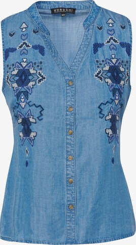 KOROSHI - Blusa en azul: frente