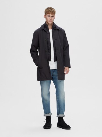 SELECTED HOMME Between-Seasons Coat 'ALVIN' in Black