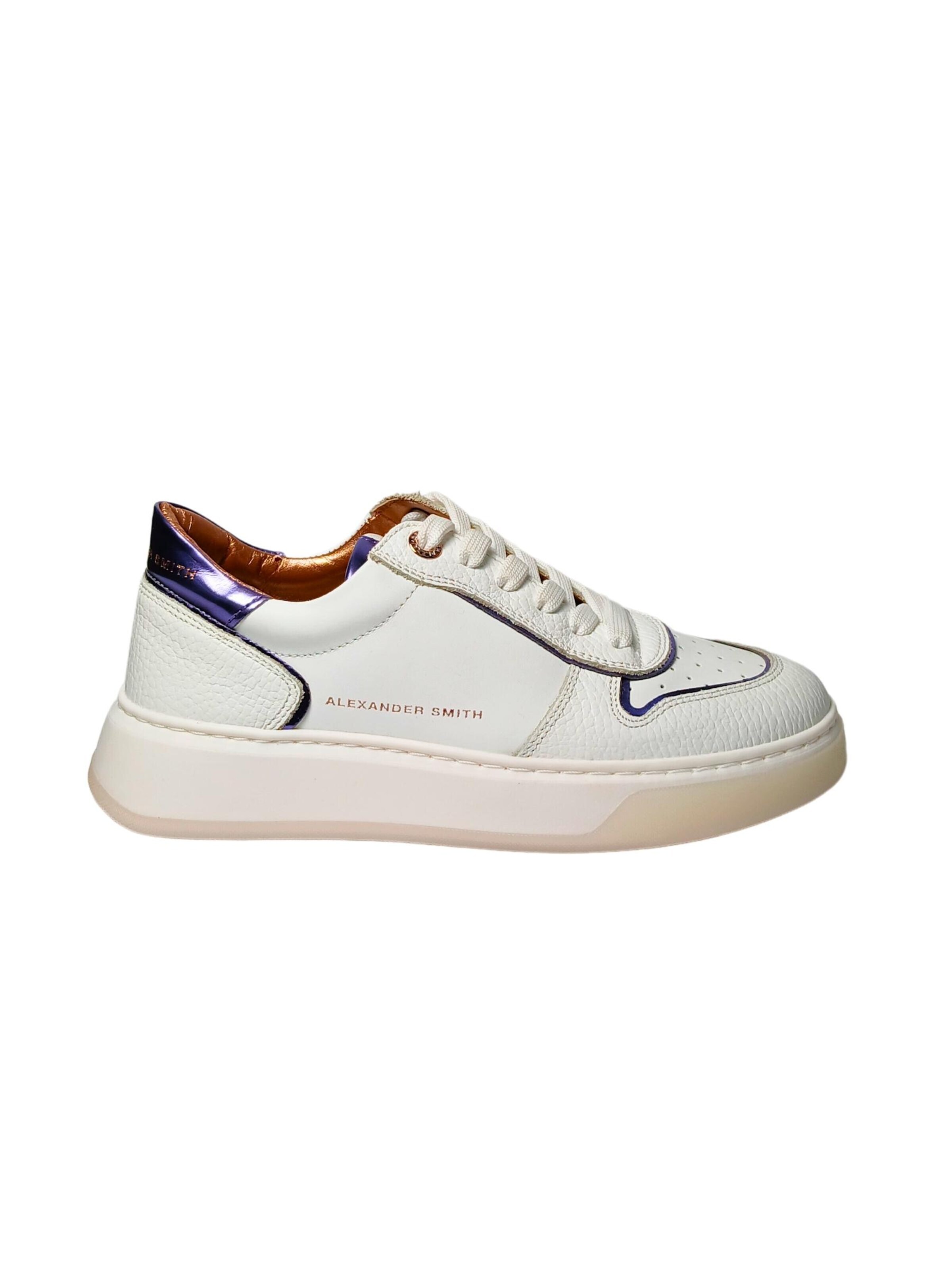 Sneaker bassa di Alexander Smith in bianco: frontale