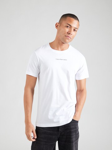 T-Shirt 'INSTITUTIONAL' Calvin Klein Jeans en blanc : devant