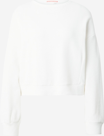 Sweat-shirt QS en blanc : devant