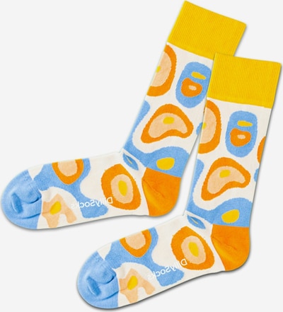 DillySocks Socken in blau / orange / hellorange / weiß, Produktansicht