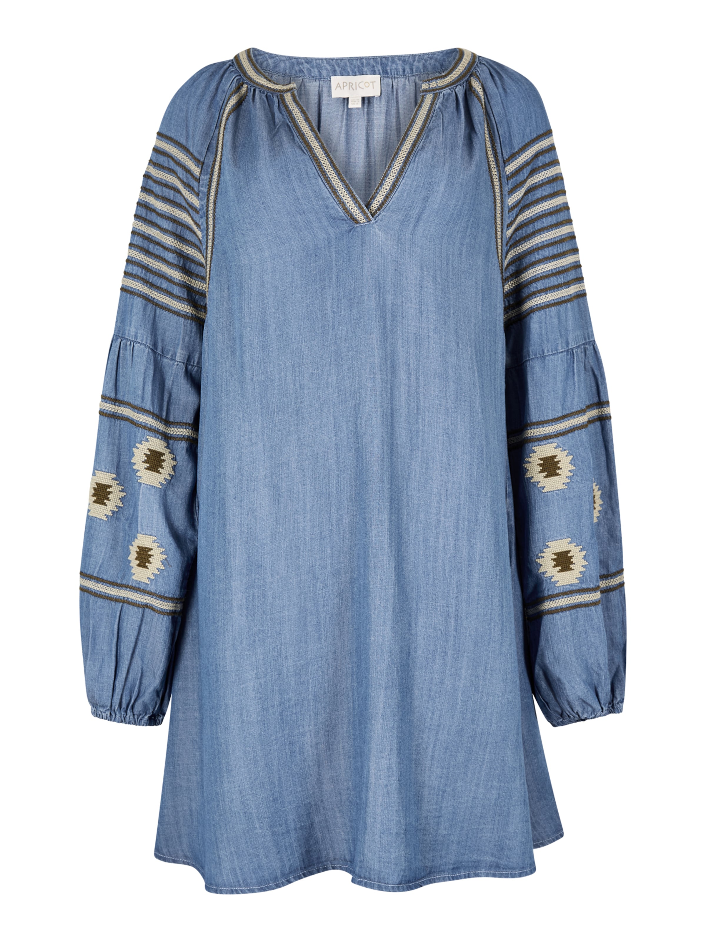 Apricot Kleid in Blau: Vorderseite