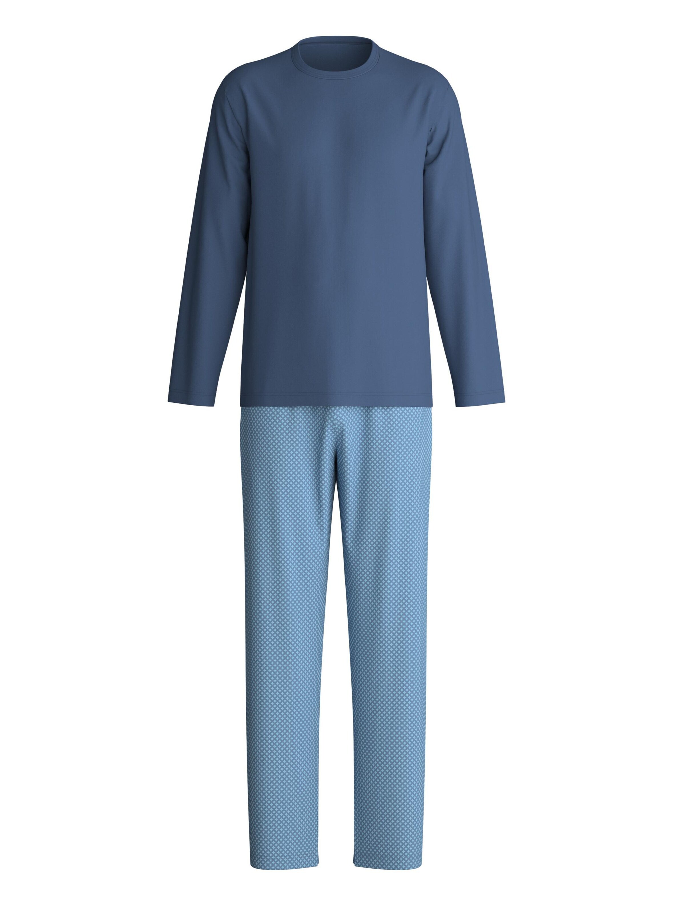 CALIDA Pyjama lang 'Cotton Special'‌‌‌‌‌‌ in Blau: Vorderseite