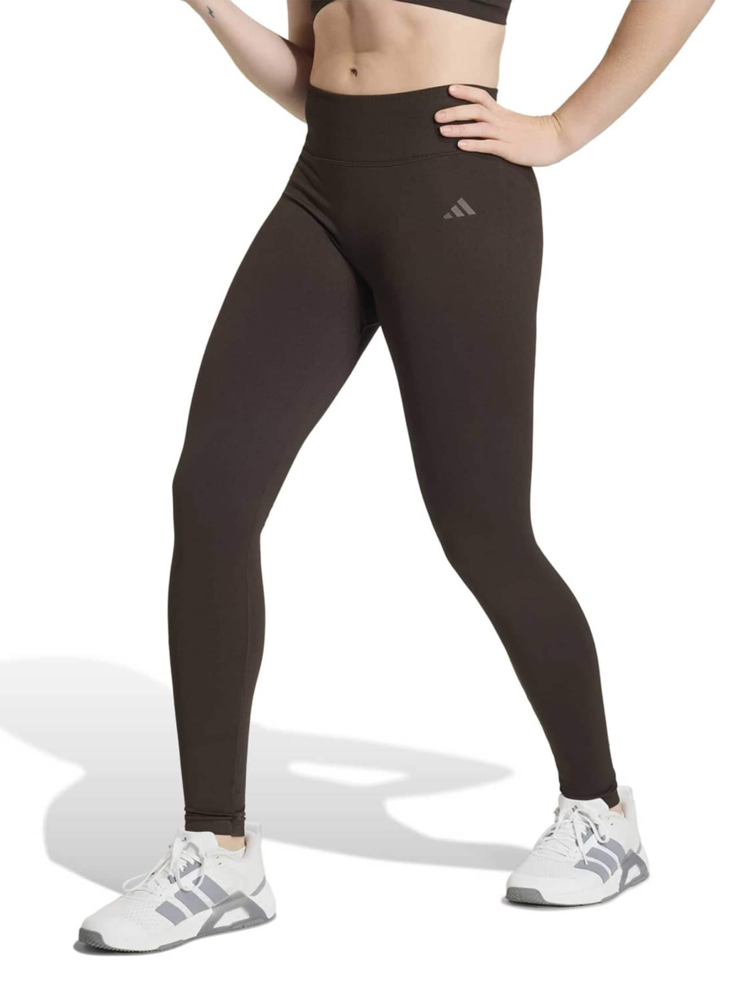 ADIDAS PERFORMANCE Скинни Спортивные штаны 'WE SCRUNCH' в Коричневый: спереди