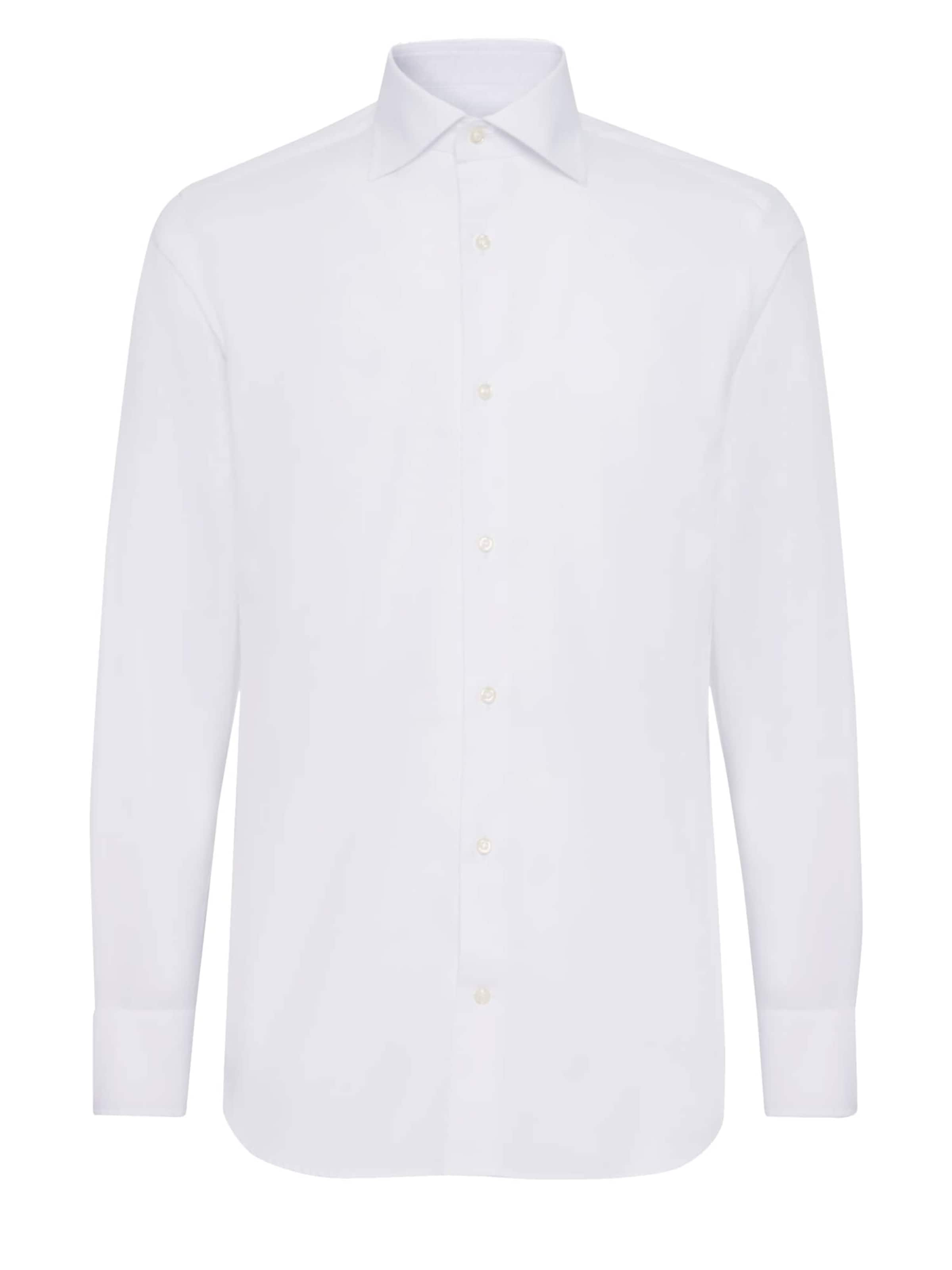 Boggi Milano Regular fit Πουκάμισο για το γραφείο σε λευκό: μπροστά