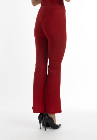 Flared Pantaloni di faina in rosso